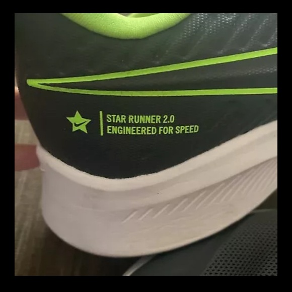 SOLD DONT BUY Nike Kids Sneakers - Black and Neon Green - Picture 3 of 7